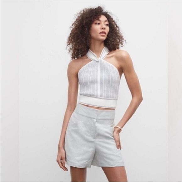 Club Monaco NWT Raeni Halter Knit Top
Blue/White X-Large - Picture 2 of 10